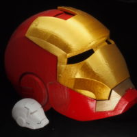 Iron Man MK3 and MK39 helmets at 100% & 25% sizes Iron Man MK3 and MK39 helmets at 100% & 25% sizes